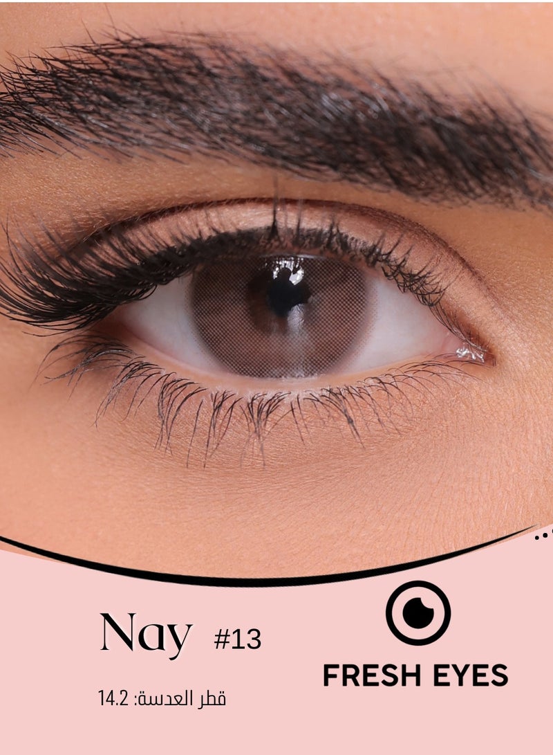 فريش آيز عدسات عيون لاصقة ملونة يومية  للفتيات والسيدات ألوان طبيعية وهادئة توسع العين قطر 14.2 ناي - Image 1